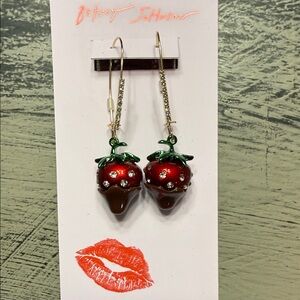 Betsey Johnson Chocolate Strawberry Earrings